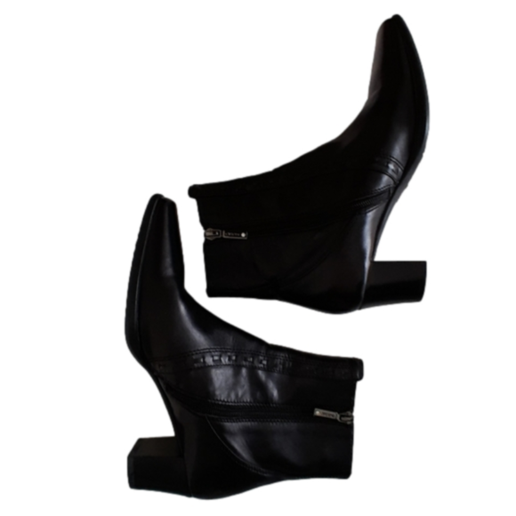 Geox Repiria Short Leather Side Zipper Boots Squared Toe  Size Eur 36  ( 6) EUC - Picture 3 of 16